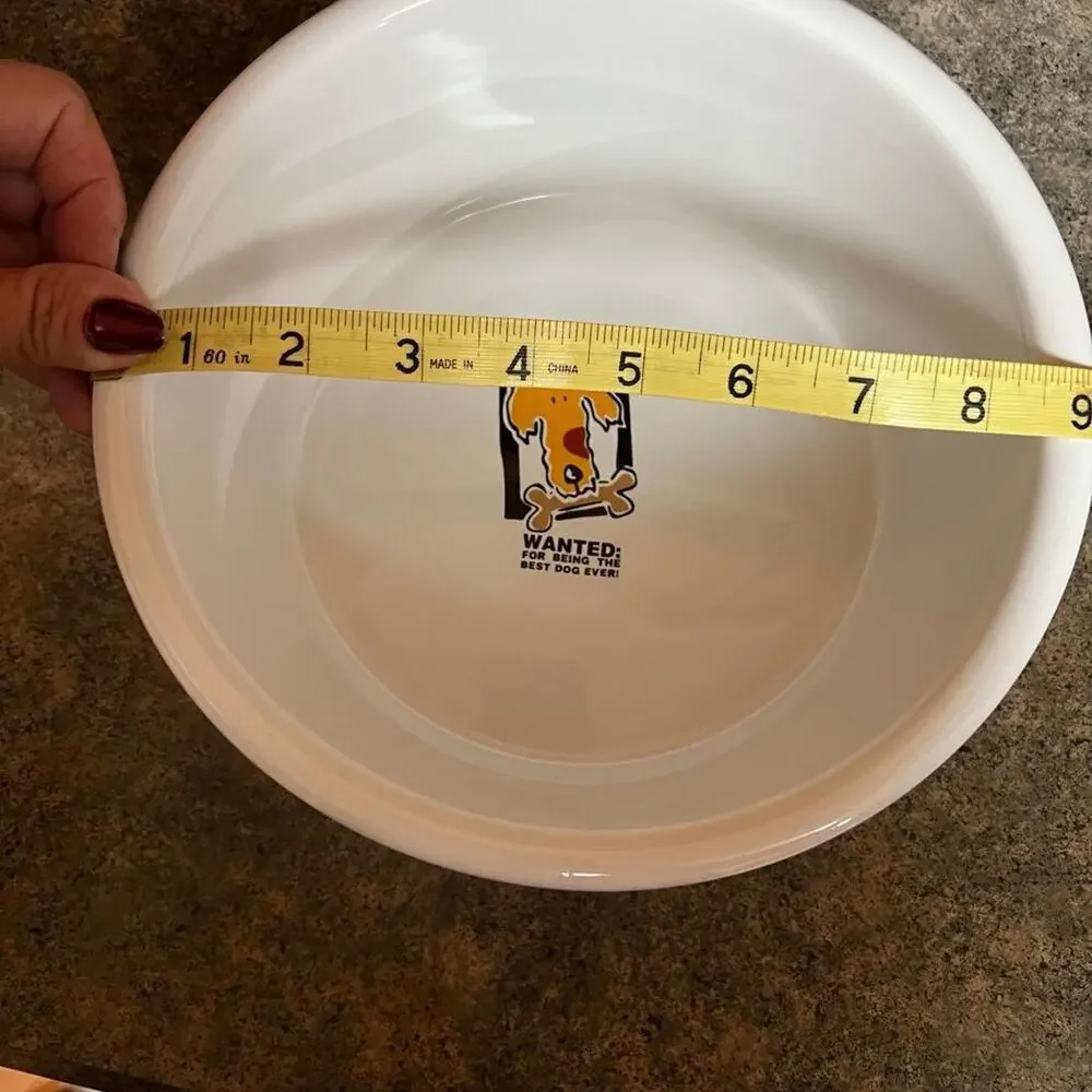 Riviera/Van Beers Stoneware Dog Food or Water Bowl.  “WANTED”